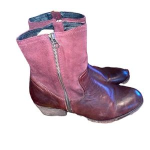 Hand Crafted   Oxblood Leather and Suede  Boots size 40